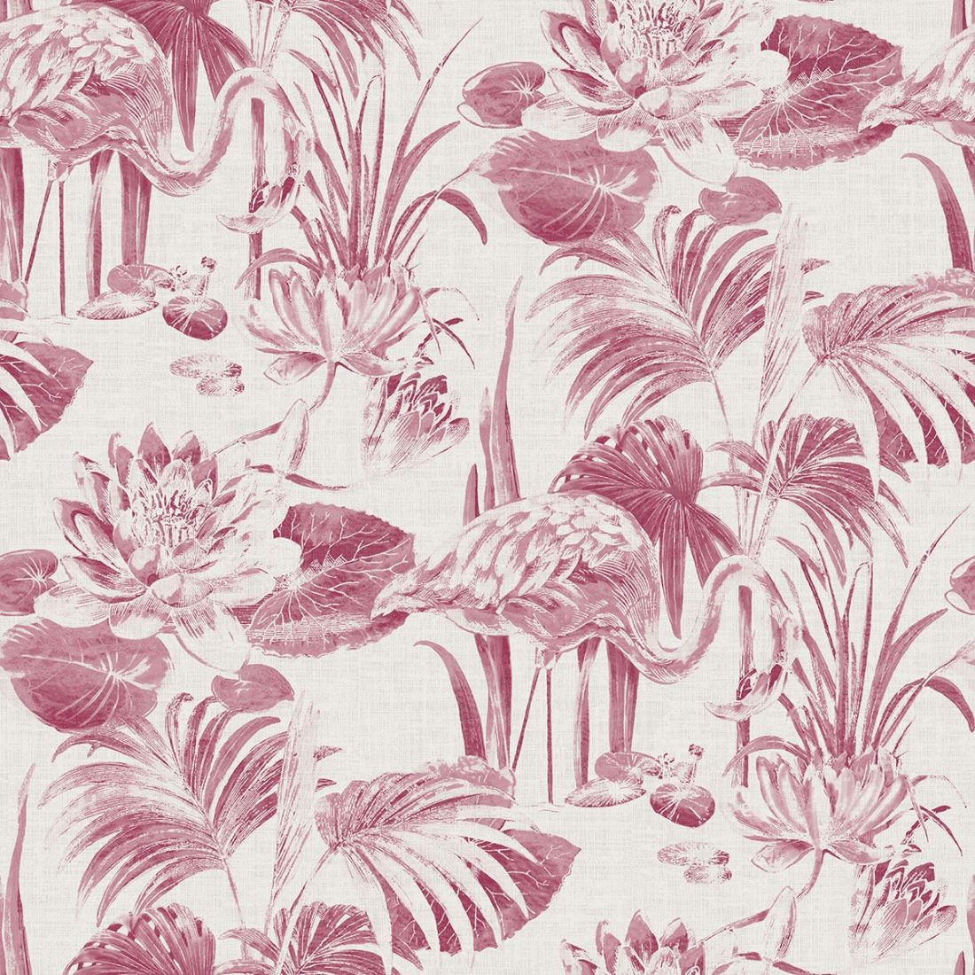 Magenta Chinoiserie Wallpaper. 