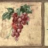 fruit vintage wallpaper border, apples, pears, grapes, plums,