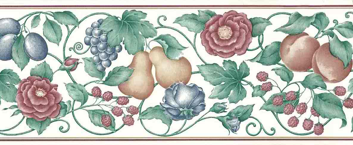 sale for vintage wallpaper borders Wallpaper Vintage Kitchen Fruit Raspberries Border