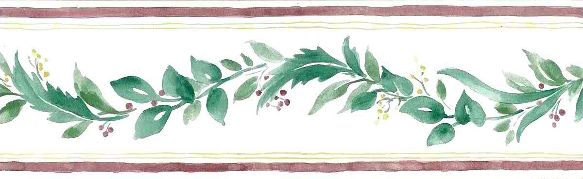 berries vintage wallpaper border, green, leaves, red, cream, kitchen, cottage, vintage, yellow