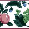 Waverly Fruit Wallpaper Border with Flowers on white