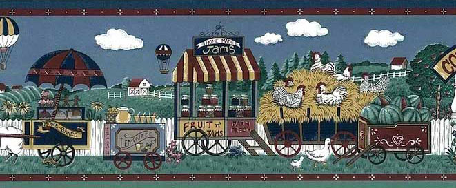 Americana County Fair Wallpaper Border