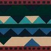 Vintage Waverly Southwest Wallpaper Border with Blue, Peach, Green & Red Ric-Rac