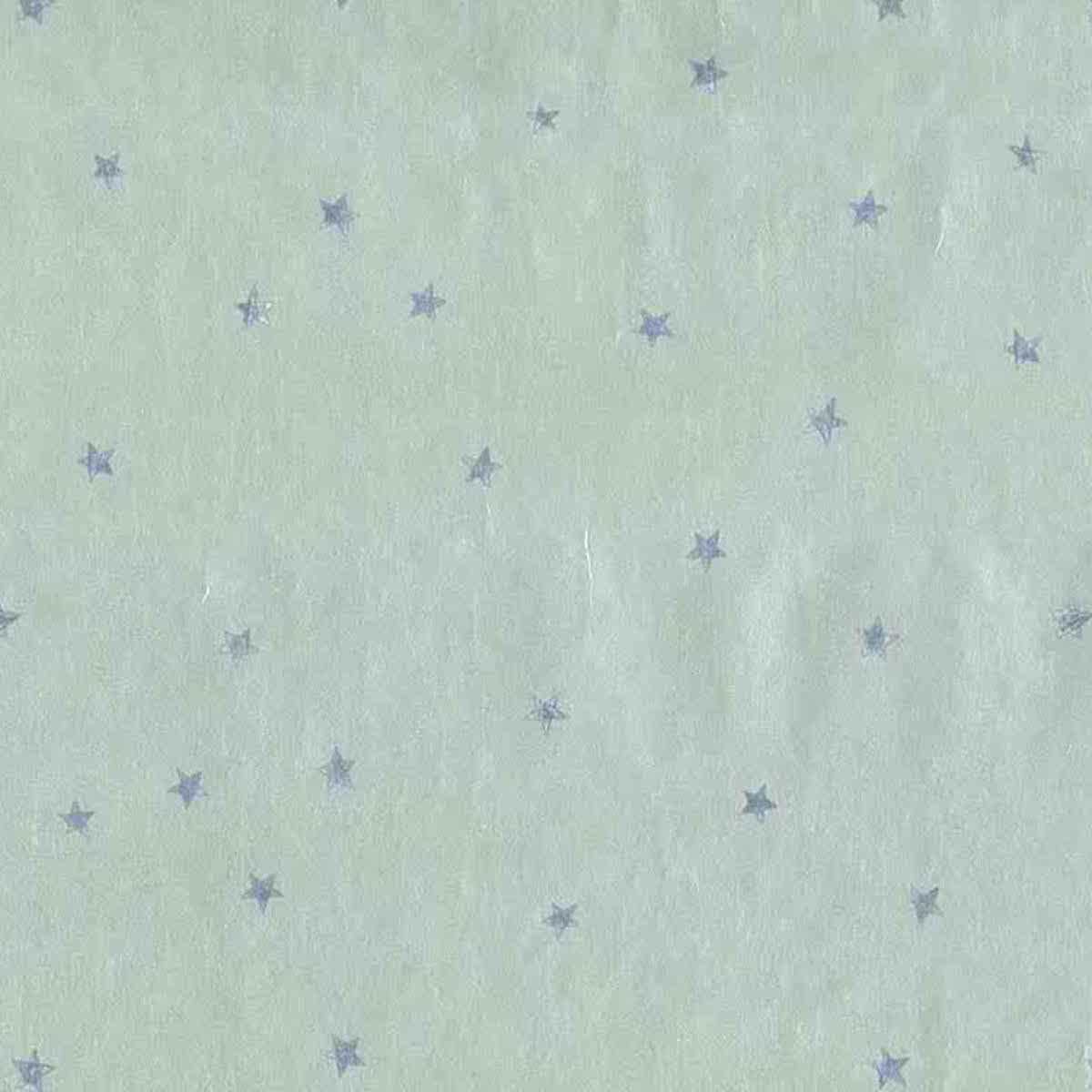 Silver Foil Vintage Wallpaper Blue Stars