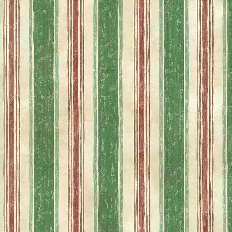 Green Striped Vintage Wallpaper Red Cream 7055-070 D/Rs