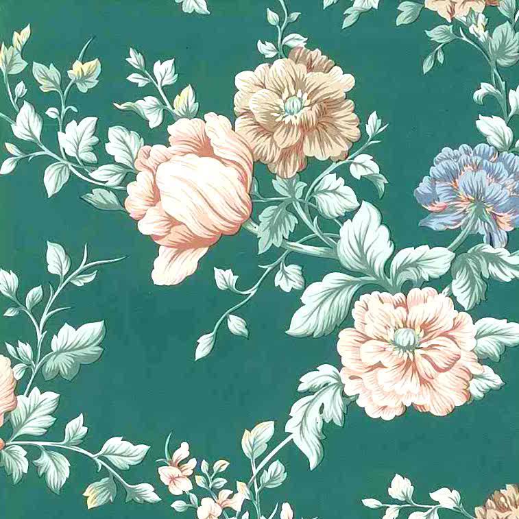 English Cottage Floral Vintage Wallpaper Peach Green Pink 24719 D Rs