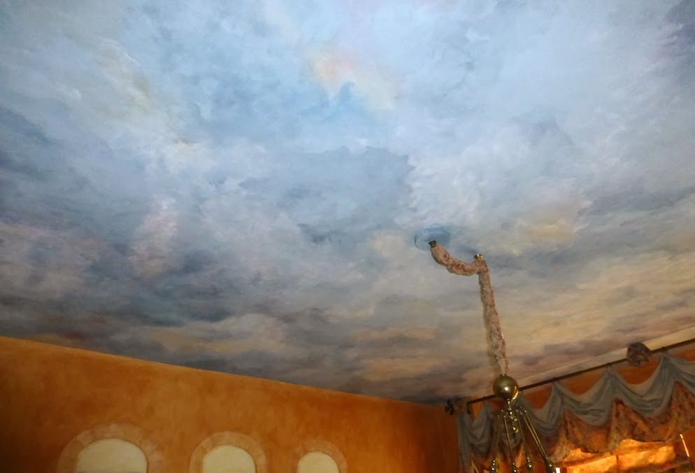 Painted ceiling of a Dining Room in a Venice Hotel