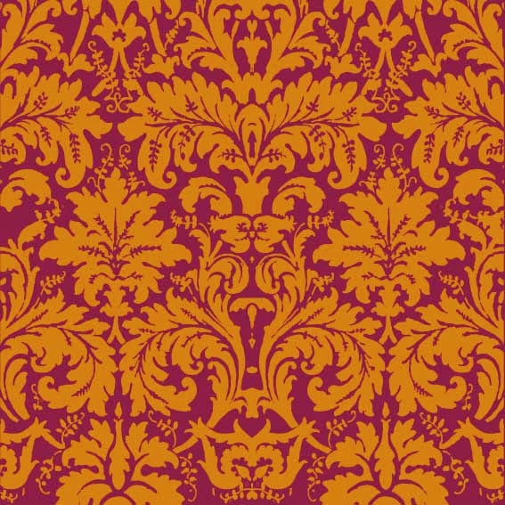 Radiant Orchid Damask Vintage Wallpaper