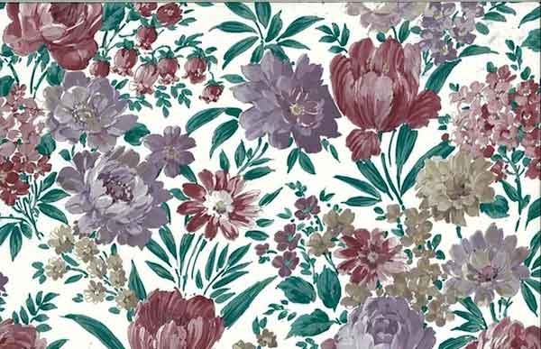 vintage wallpaper jewelry Lush White Red Lavender FLORAL 17923 Wallpaper Green Vintage