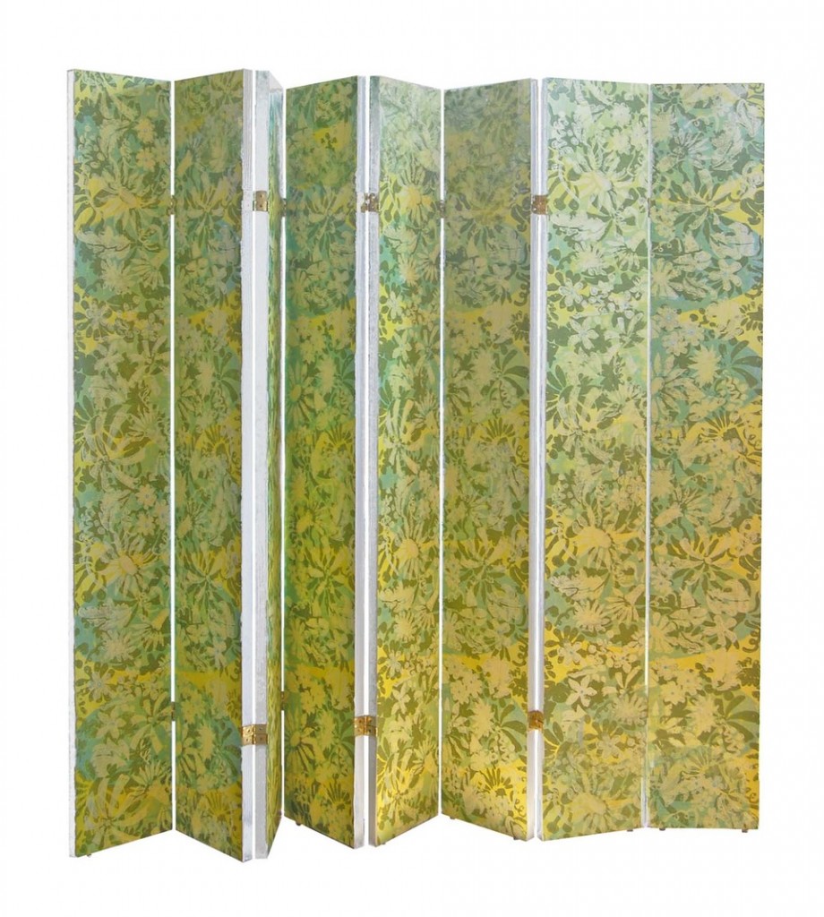 2013 Citrus Colored Folding Screen Room Divider