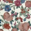 Fruit Floral Vintage Wallpaper in Red, Green, Blue & Cream