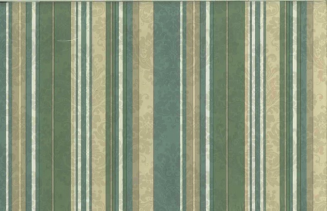 Green Striped Vintage Wallpaper