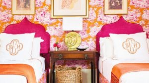 Radiant Orchid Bold Color Combo Bedroom Wallpaper